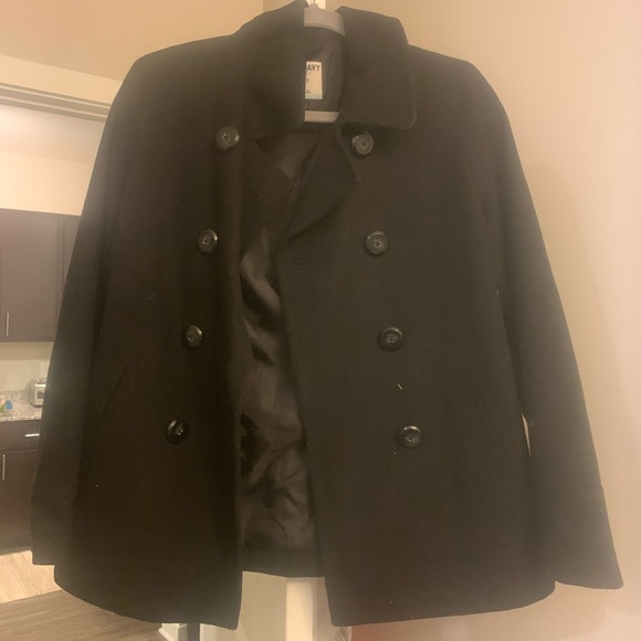 Old Navy Black Peacoat - Picture 1 of 2